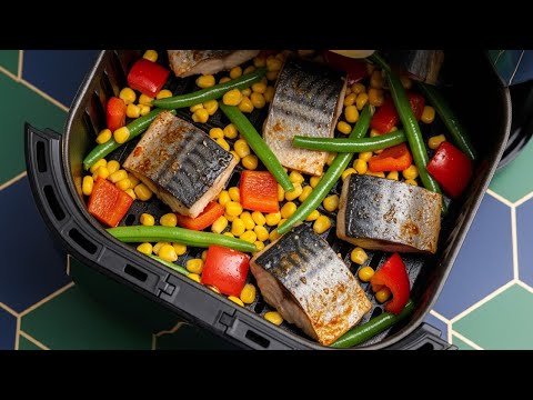 Busy Night? Air Fryer Mackerel, Green Beans, Corn to the Rescue! Speedy Air Fryer Dinner