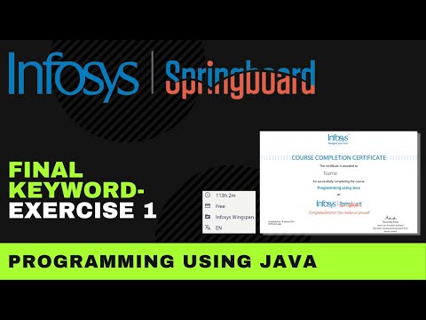 Final Exercise 1 Programming Using Java Infosys Springboard