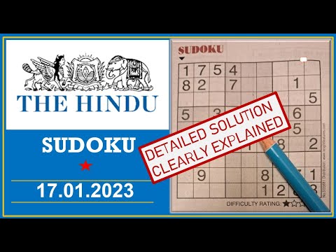 How to Solve 1 Star Hindu  Sudoku Jan 17,  2023 -  Step By Step Solution