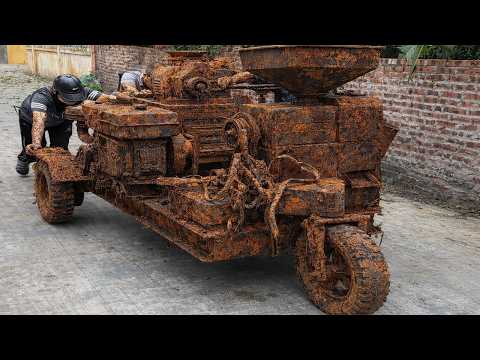 Complete Restoration of Rusted Rice Milling Machine Rebuilt into Powerful Working Machine Once Again