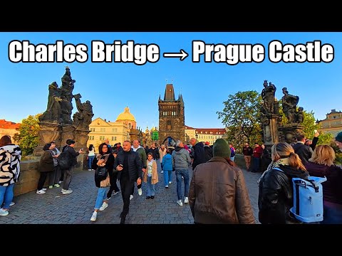 From Charles Bridge to Prague Castle | Romantic Walk Through Prague | 4K Walking Tour (2025) 🌉🏰