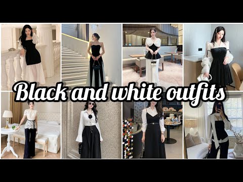 Formal dress for women black and white / black & white outfits ideas @womenfashionstore-wfs 