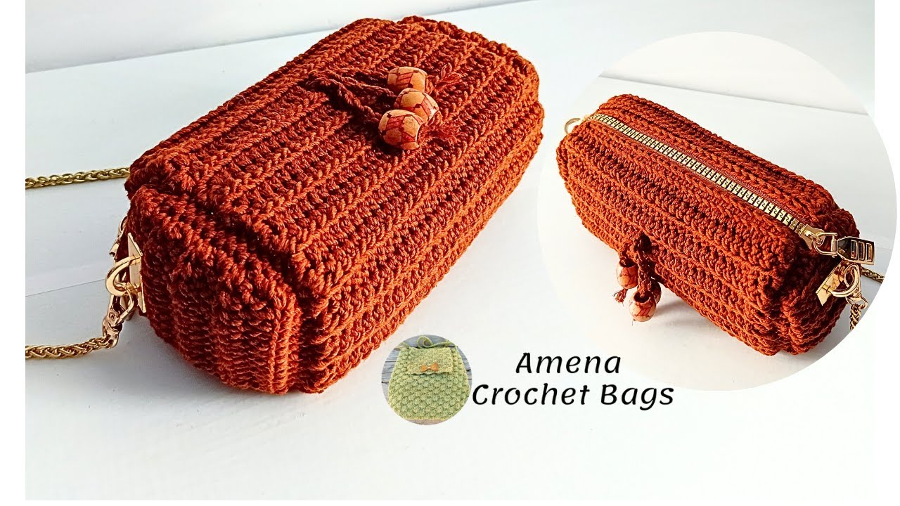 Crochet mini bag in the easiest way with zipper and lining