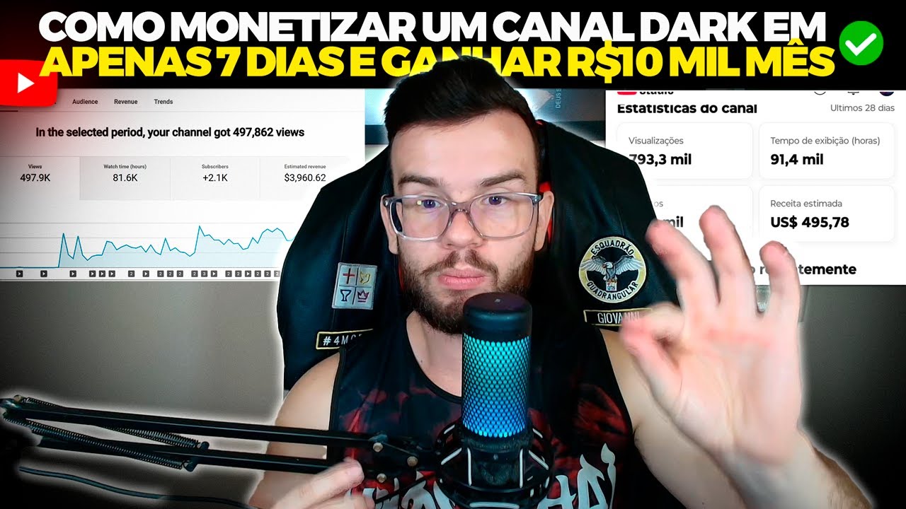 COMO MONETIZAR UM CANAL DARK EM 7 DIAS, NICHO FÁCIL PARA MONETIZAR RÁPIDO E GANHAR $10K MÊS!