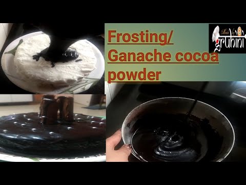 5minबनवा कोको पावडर पासून चॉकलेट आइसिंग/chocolate frosting recipe/fat free ganache with cocoa powder
