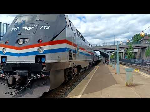 Amtrak P32AC-DM 712 with Empire Service Train #291 arriving at Rhinecliff-Kingston Station