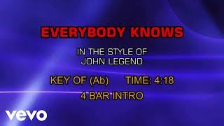 John Legend - Everybody Knows (Karaoke)