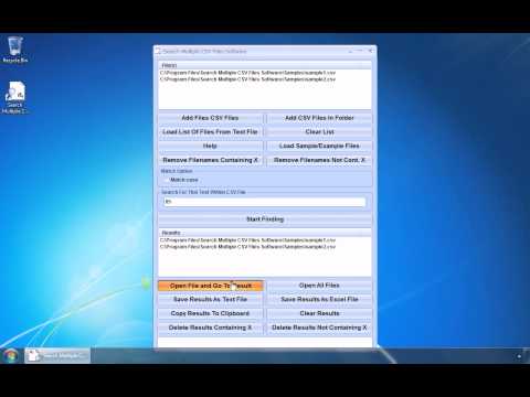 Search Multiple CSV Files Software