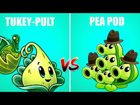 PVZ 2 Pea Pod vs Tukey-Pult Gameplay Max level Plants vs Zombies 2