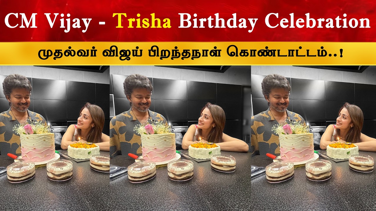 CM Vijay - Trisha Birthday Celebration | TVK | Thalapathy