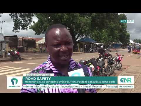 Damongo Road Users Raise Alarm Over Flyers Obscuring Road Signs