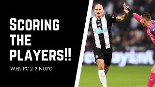 SCORING THE PLAYERS | WEST HAM 2-3 NEWCASTLE