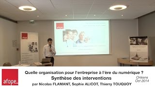 Synthèse des interventions