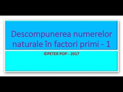 Descompuneri în factori primi - 1