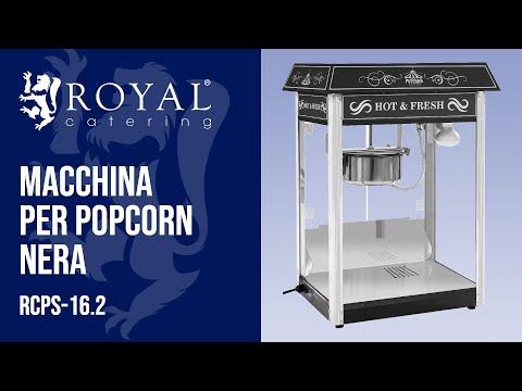 Video - Macchina per popcorn nera - Design americano