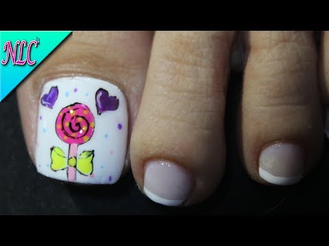 COMO HACER UN DISEÑO SENCILLO DE DULCE EN UÑAS – CANDY NAIL ART – NLC