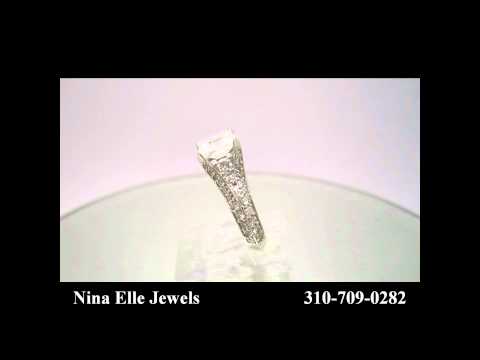 Princess Cut Split Shank Diamond Engagement Ring P16 Nina Elle Jewels