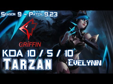 GRF Tarzan EVELYNN vs QIYANA Jungle - Patch 9.23 KR Ranked