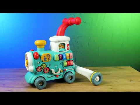 Ходунки для детей 3 в 1 Каталка Музыкальный игровой центр с парогенерацией Поезд Розовый - фото 1 - id-p2732012212