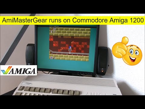 Commodore Amiga 1200 w/Blizzard 1220 runs Sega Master System / Game Gear AmiMasterGear