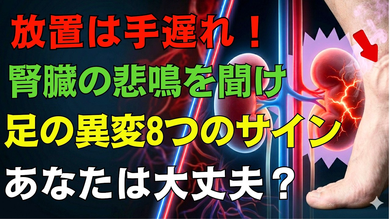 【99%の人が知らない】放置厳禁！腎臓が死ぬ前に足に出る「8つの末期サイン」今すぐ確認しないと一生後悔します