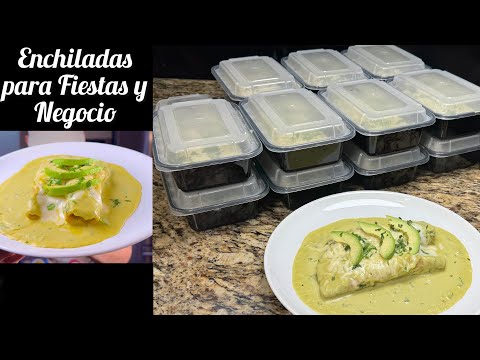 ENCHILADAS DE POLLO EN SALSA VERDE DE QUESO CREMA Y POBLANO PARA NEGOCIO Y HOGAR /ENCHILADAS