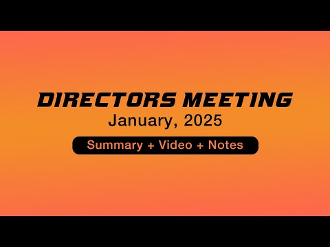 Directors Meeting, January 29, 2025 