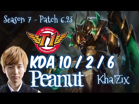SKT T1 Peanut KHA'ZIX vs RENGAR Jungle - Patch 6.23 KR Ranked