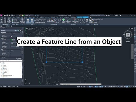 4.  Create a Feature Line from an Object in Civil 3D