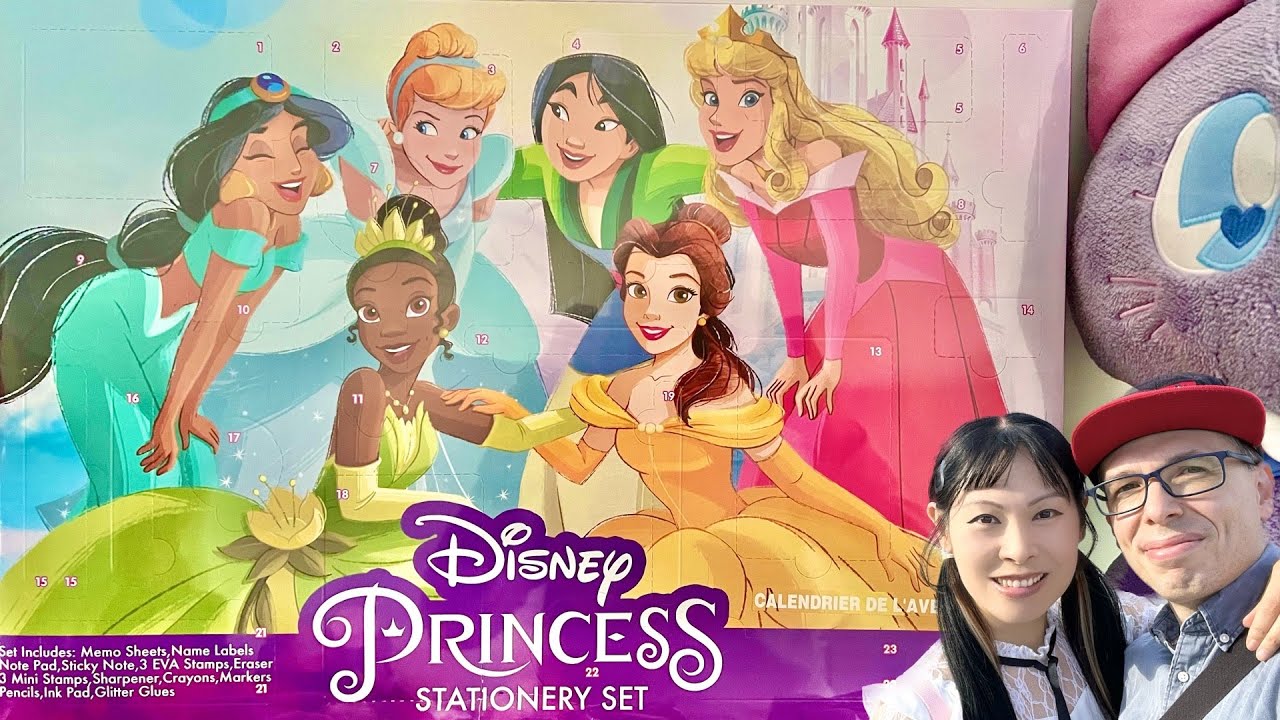 🔴 LIVE 🎁 Ouverture Calendrier de l'avent pas cher Disney princess Jolie papeterie Stationery set