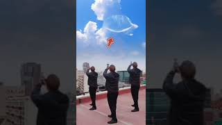 The sky has eyes. Look, there is a big eye in the sky. It is so magical and rare. It is rare to