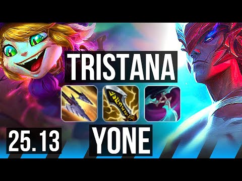 TRISTANA vs YONE (MID) | 11/1/3, Legendary | EUW Master | 25.13