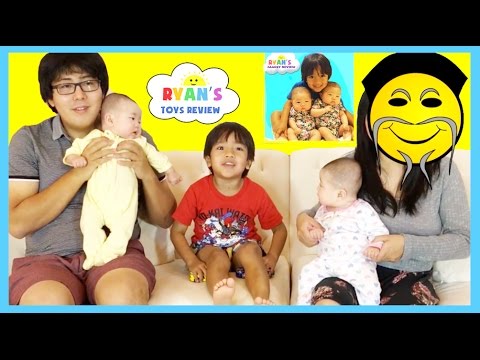 RYAN TOYSREVIEW MOM FACE REVEALED! NEW CHANNEL Ryan's Family Review Twins Baby Tummy Time Video