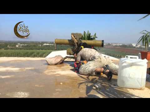 استهداف وتدمير مدفع فوزديكا في محيط محردة في ريف حماة بواسطة صاروخ كونكورس من قبل غرفة عمليات بدر الشام