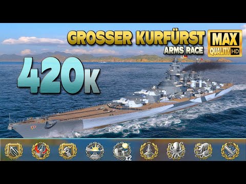 Battleship Grosser Kurfürst: +400k damage in Arms Race - World of Warships