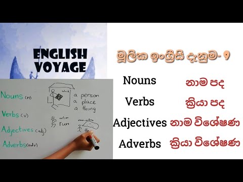 Nouns |Verbs| Adjectives| Adverbs| Basic English Lessons| English Grammar Lessons in Sinhala