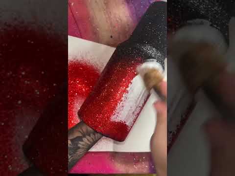 Stanley tumbler with red and black glitter #stanleytumbler  #stanleycup