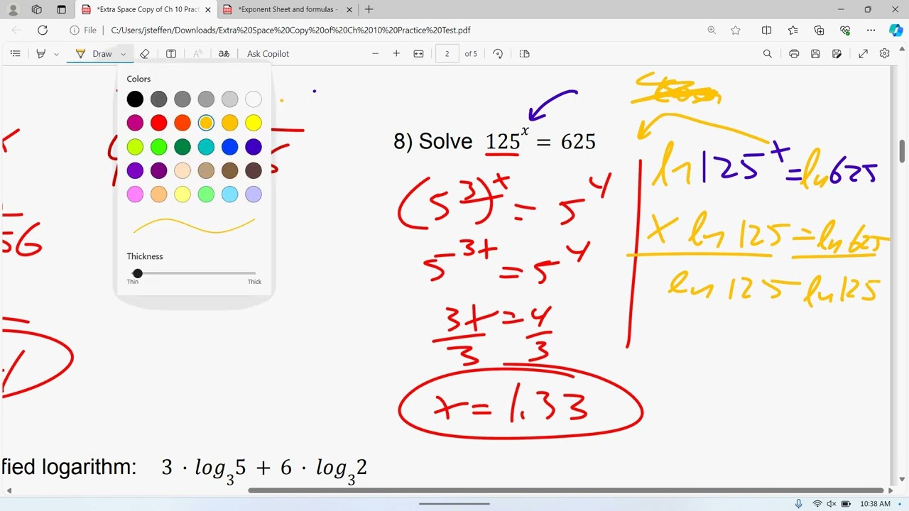 Ch 10 Practice Test Video Solutions