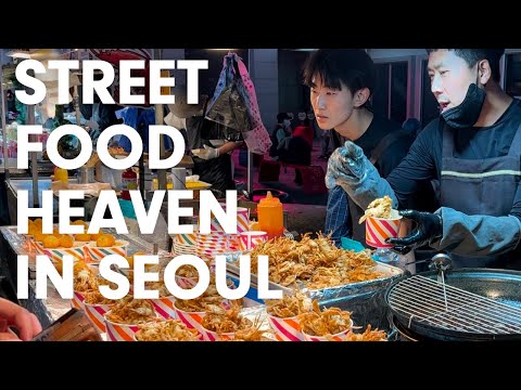 Deliciosa comida de rua coreana em Myeongdong: MUITAS opções saborosas!