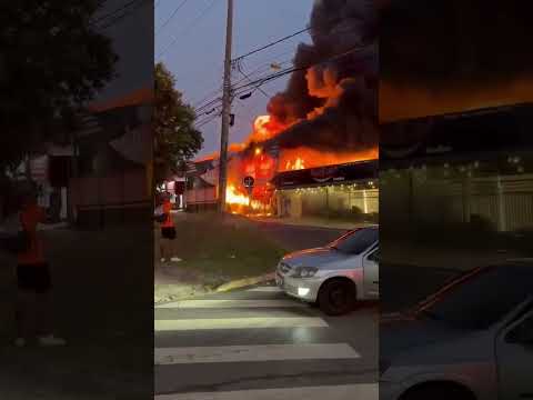Incêndio mobiliza bombeiros e ameaça comércios no Parque Residencial Rondon, em Salto