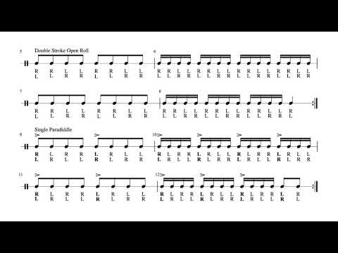 Rudimental Warmup #1 for Snare Drum (80 BPM)