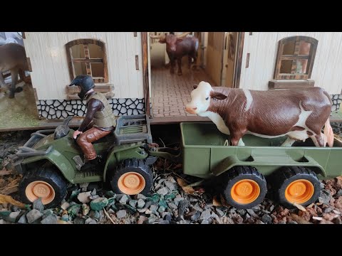 Diy how make mini Cows, horse farm, diorama - cattle farm - barn animais - Farm house