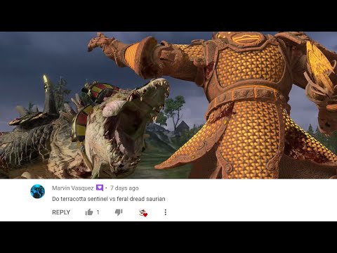Feral Dread Saurian VS Terracotta Sentinel | Total War: Warhammer 3
