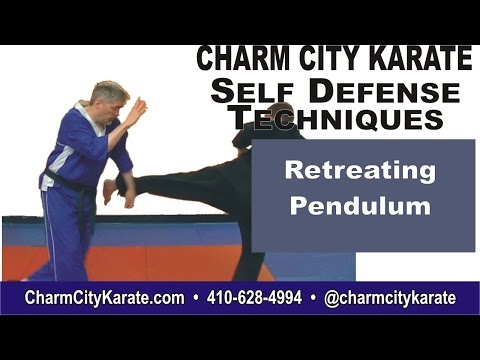 Retreating Pendulum - Kenpo self defense technique for a right back kick