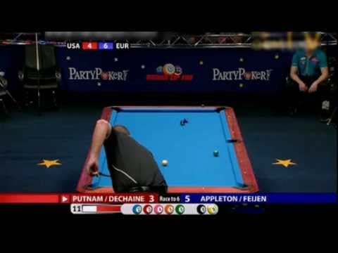 [nice rack] Mosconi Cup 2011 double: Putnam/Dechaine vs Appleton/Feijen.