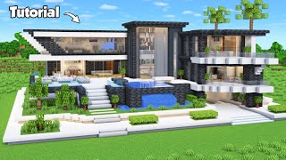 Minecraft: ULTIMATE MODERN HOUSE TUTORIAL (Easy to Follow) #83 - Interior in Description!