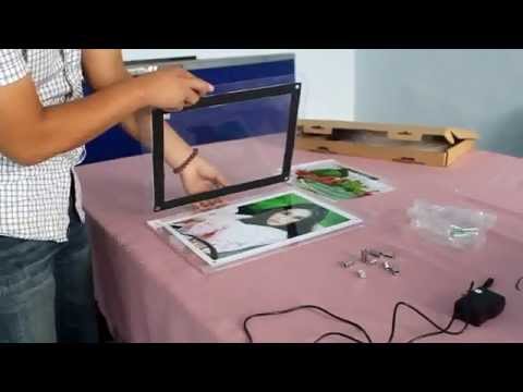 How to use super slim acrylic photo frame with led light box