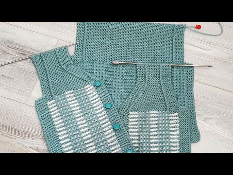 Kız ve Erkek Bebekleri için Şık Trend Kolay Bebek Yeleği 🎀🎊 easy knitting baby sweater design