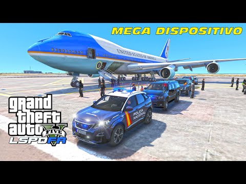 EL PRESIDENTE DE LOS EEUU LLEGA A ESPAÑA - ESCOLTA | 🚔 LSPDFR #733