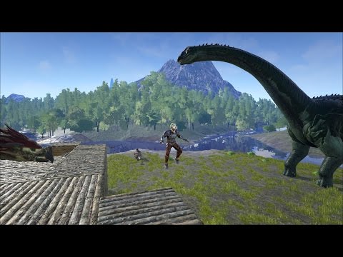 Ark Survival Evolved - Episode 4 - Taming a Bronto & Doing some Plumming